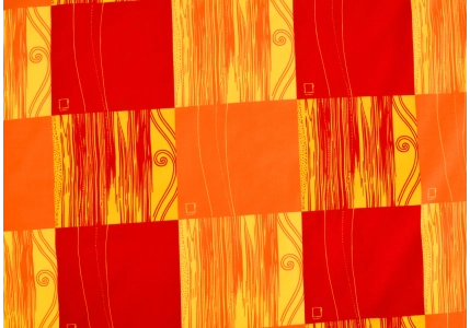 Červeno oranžová kostka bavlna lux metráž