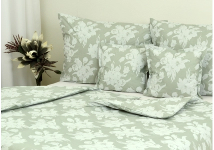 Bavlněné povlečení Bílá kytka na šedivém podkladu