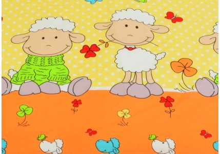 Bavlněné povlečení Ovečka oranžová