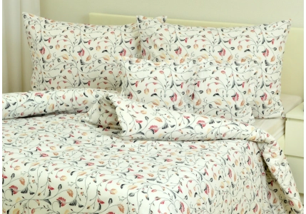 Bavlněné povlečení LUX digitální tisk - Kvítky a lístečky
