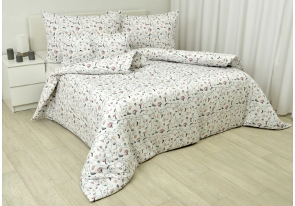 Bavlněné povlečení LUX digitální tisk - Kvítky a lístečky