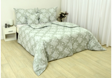 Bavlněné povlečení Bílá kytka na šedivém podkladu