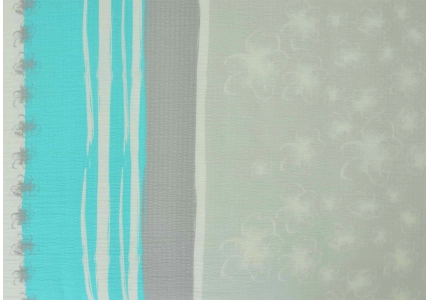 Krepové povlečení Šedo tyrkysové pruhy