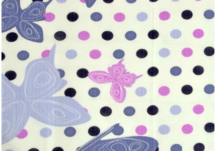 Krepové povlečení Fialovo růžový motýl