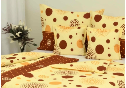 Krepové povlečení Hnědá kolečka