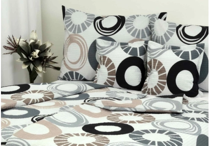 Krepové povlečení Hnědočerná kola