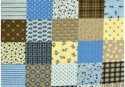 Krepové povlečení Modrý patchwork