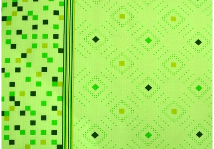 Krepové povlečení Zelenkavé čtverečky