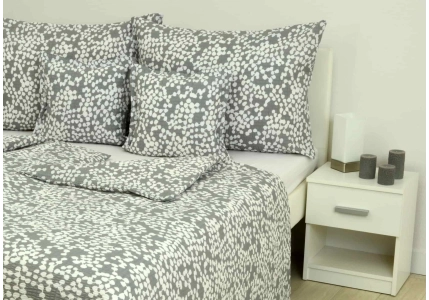 Krepové povlečení Šedivobílá abstrakce