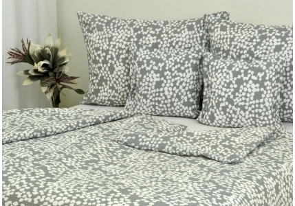 Krepové povlečení Šedivobílá abstrakce