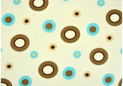 Krepové povlečení Béžové hnědomodrá kola