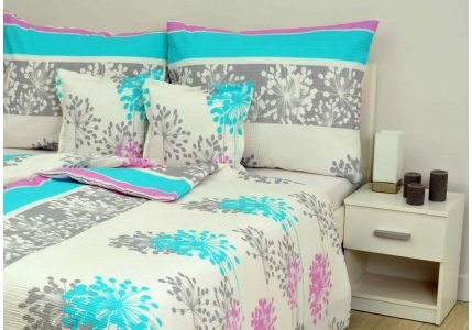 Krepové povlečení Bílá s barevným paprskem