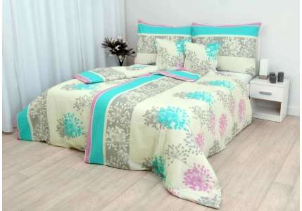 Krepové povlečení Bílá s barevným paprskem