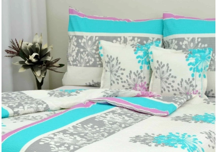 Krepové povlečení Bílá s barevným paprskem