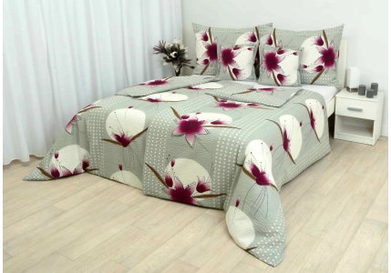 Krepové povlečení Bordová kytka