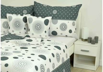 Krepové povlečení Šedivá kolečka