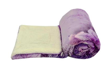 Mikroplyšová deka s beránkem - Elis fialová