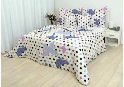 Krepové povlečení Fialovo růžový motýl