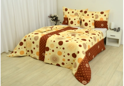 Krepové povlečení Hnědá kolečka