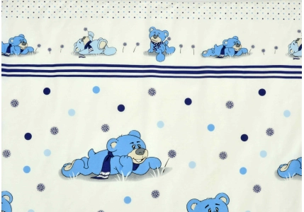 Bavlněné povlečení Medvídek s pampeliškou modrý