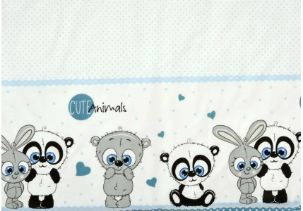 Bavlněné povlečení Roztomilá zvířátka na bílém