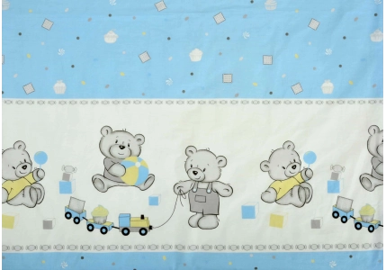Bavlněné povlečení Medvídek s vláčkem