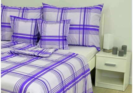Bavlněné povlečení LUX Fialový proužek