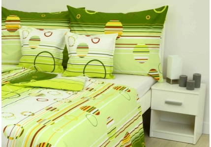 Bavlněné povlečení LUX Zelená kolečka