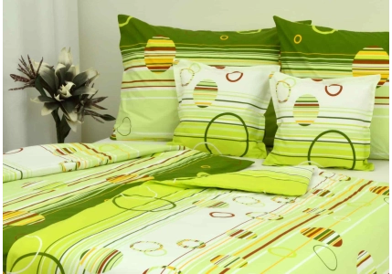Bavlněné povlečení LUX Zelená kolečka