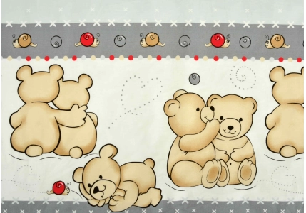 Bavlněné povlečení Medvídek a šnek šedivý