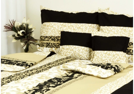 Bavlněné povlečení Hnědé kvítky  II. jakost