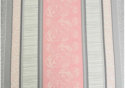 Krepové povlečení LUX Šedé pruhy s růžovou II. Jakost