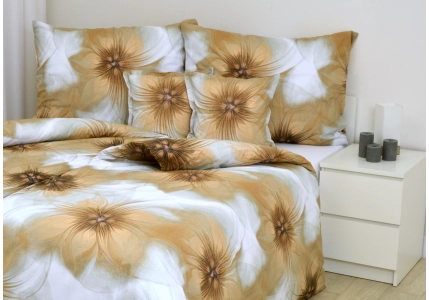 Bavlněné povlečení Hnědá květina