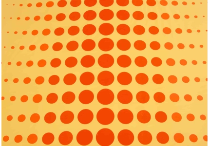 Bavlněné povlečení LUX Oranžové planety na žlutém podkladu