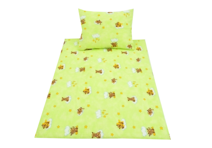 Medvídek zelený na houpačce  (dětský krep)