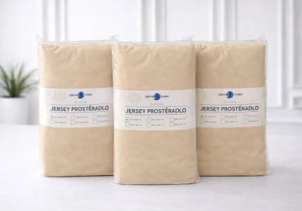 Jersey prostěradlo Pudrové 185g