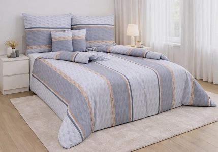 Flanelové povlečení Hnědé a šedivé pruhy