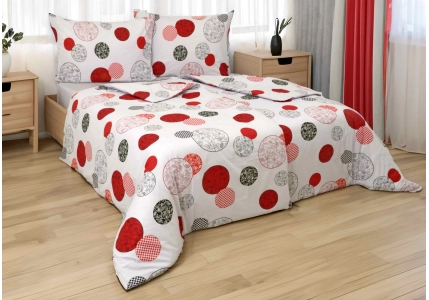 Bavlněné povlečení Červená kola na fialkovém podkladu  II. jakost