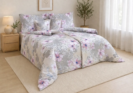 Krepové povlečení Růžové květy