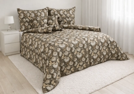 Krepové povlečení Malé pampelišky na zemitém podkladu